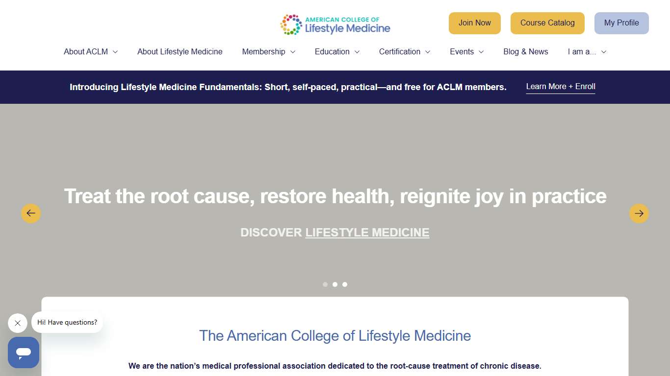 American College of Lifestyle Medicine Redefining Healthcare