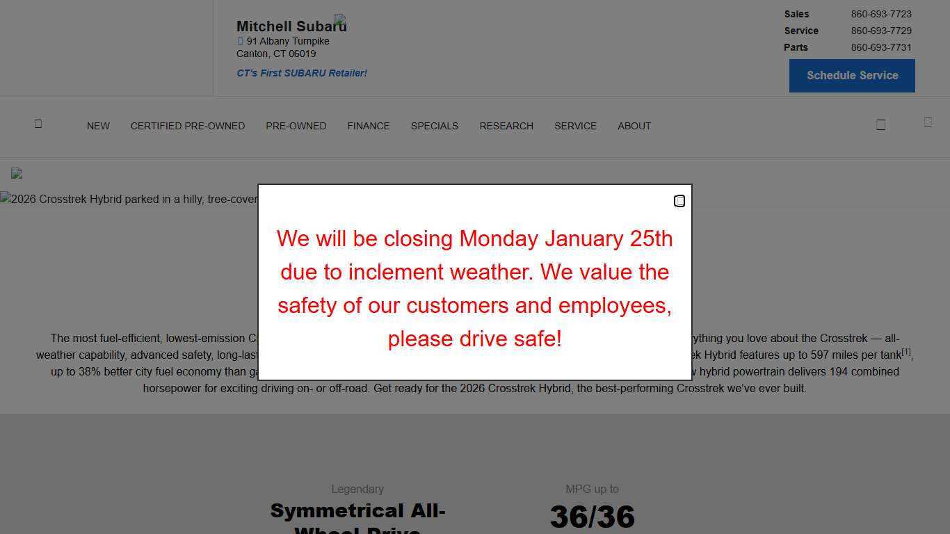 2026 Subaru Crosstrek Hybrid Mitchell Subaru